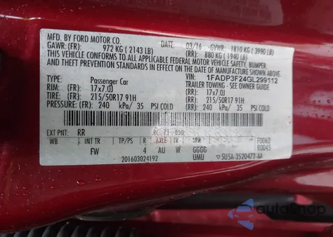 2016 Ford Focus Se из США, поврежденный, VIN 1FADP3F24GL299112